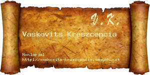 Vaskovits Kreszcencia névjegykártya